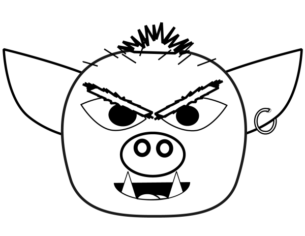Goblin Head coloring page image