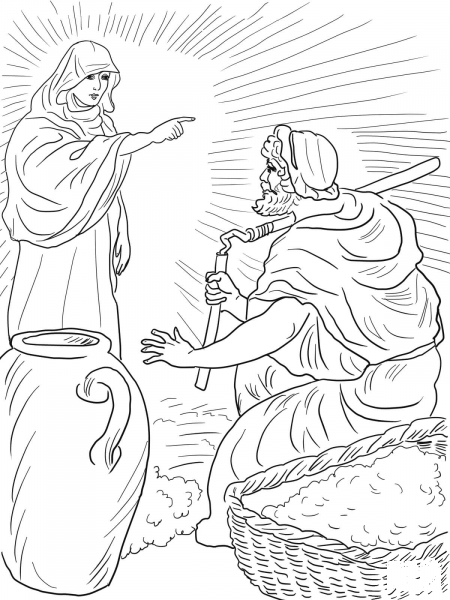 God’s Angel Called Gideon coloring page image