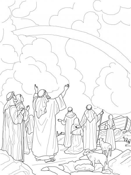 God’s Rainbow Covenant with Noah coloring page image