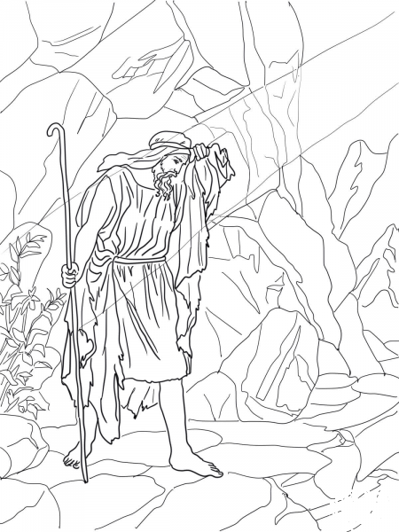 God Speaks to Elijah coloring page image