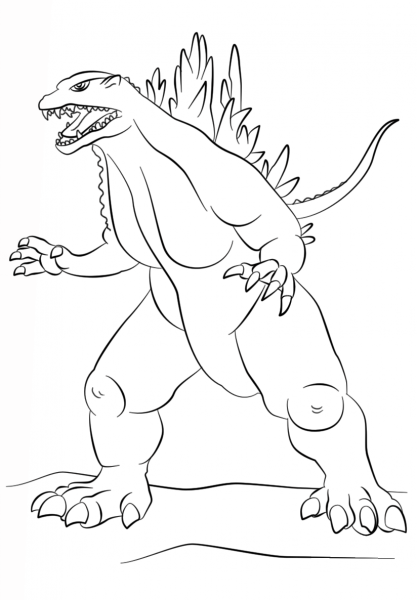 Godzilla 2000 coloring page image
