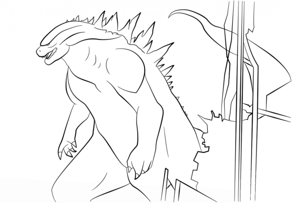 Godzilla 2014 coloring page image