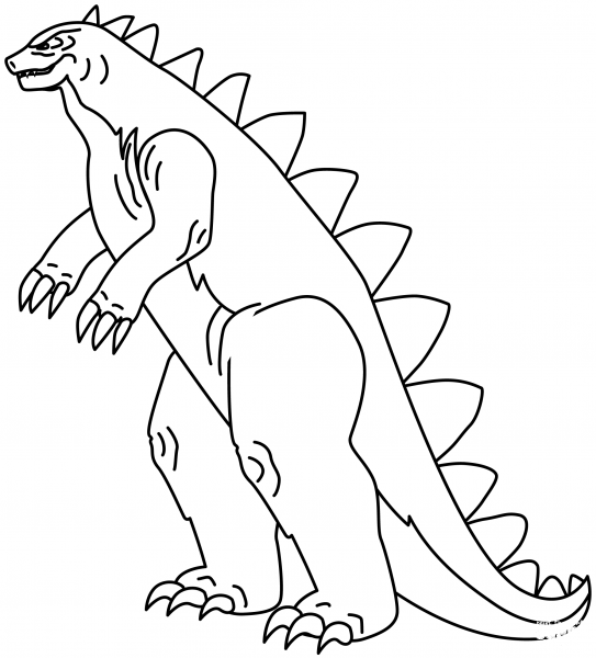Godzilla coloring page image