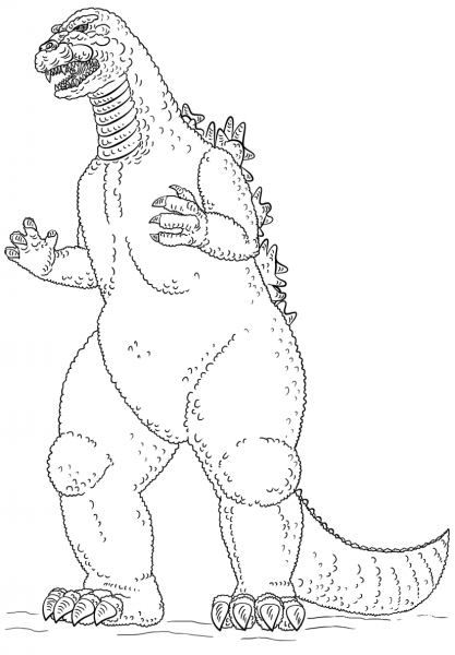 Godzilla coloring page image