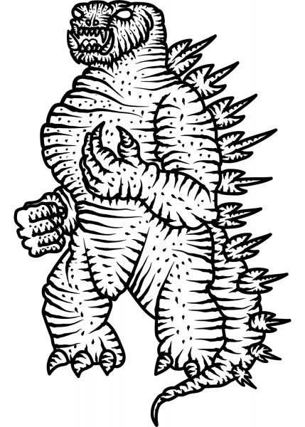 Godzilla coloring page image