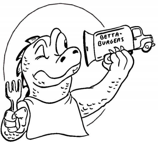 Godzilla is Looking for Some Food coloring page image