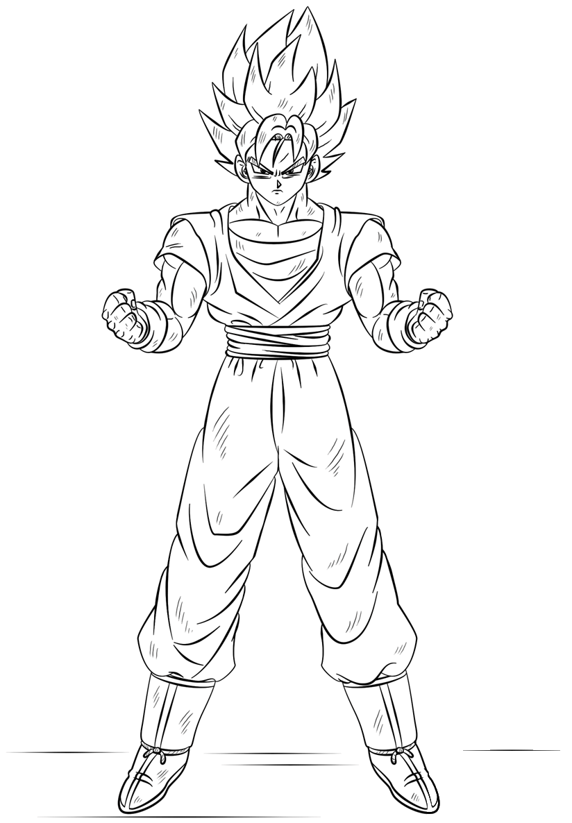 Goku Super Saiyan coloring page - ColouringPages