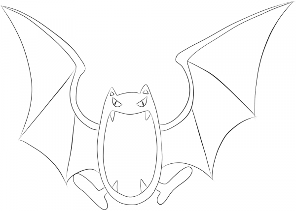 Golbat coloring page image