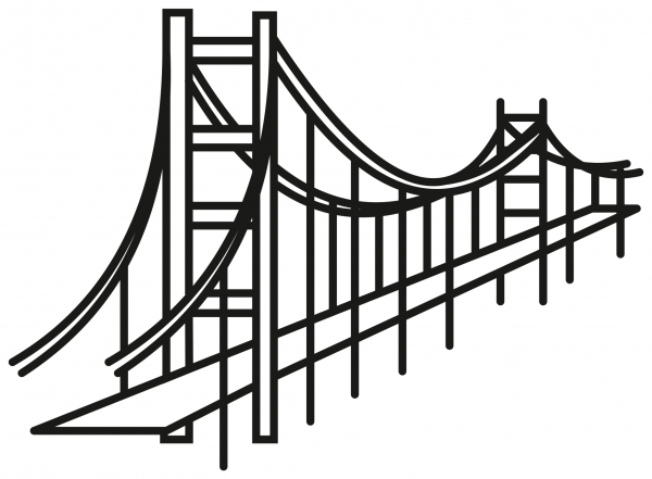 Golden Gate Bridge coloring page image