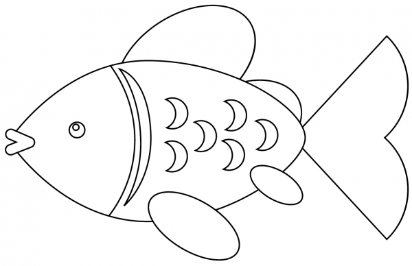 Goldfish coloring page image