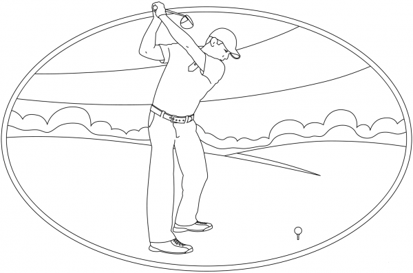 Golf coloring page image