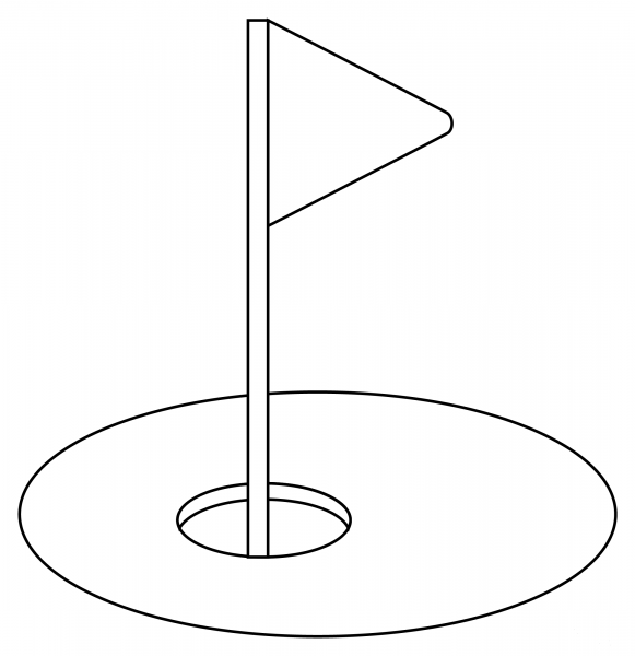 Golf Flag in Hole coloring page image