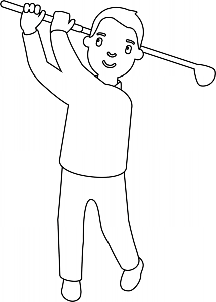 Golfer Emoji coloring page image