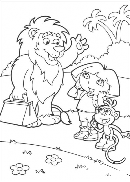 Good-bye Lion coloring page image