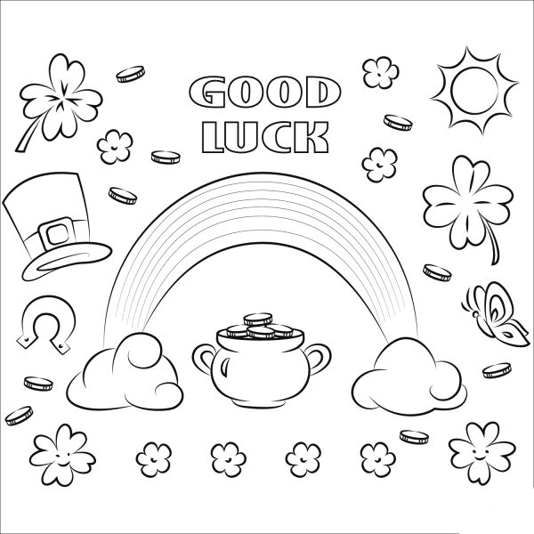 Good Luck coloring page image