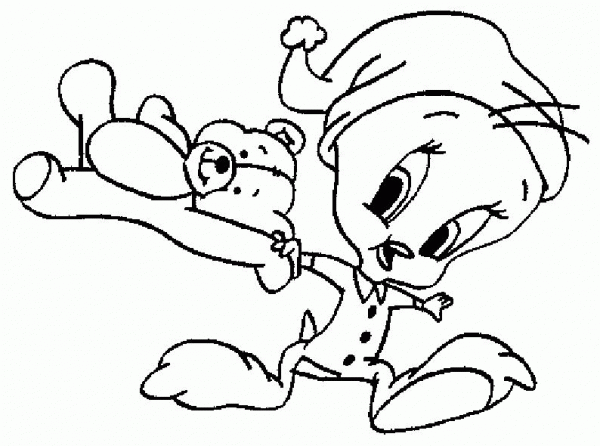 Good Night Tweety coloring page image