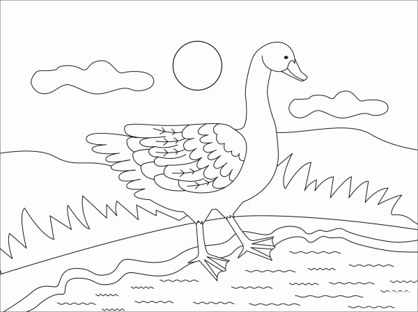 Goose coloring page image