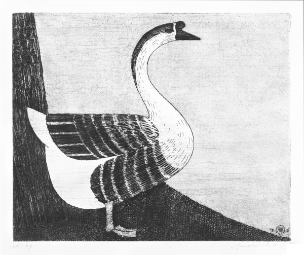 Goose coloring page image