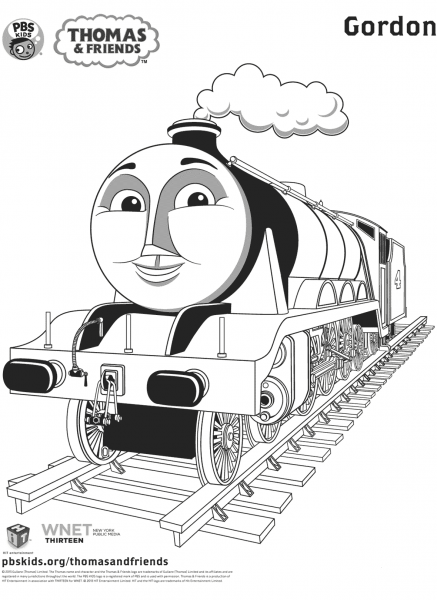 Gordon from Thomas & Friends coloring page image
