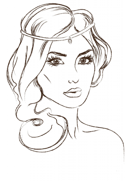 Gorgeous Princess coloring page image