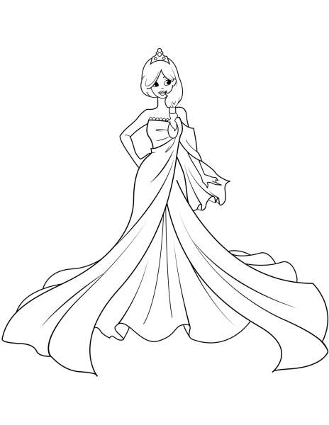 Gorgeous Princess coloring page image