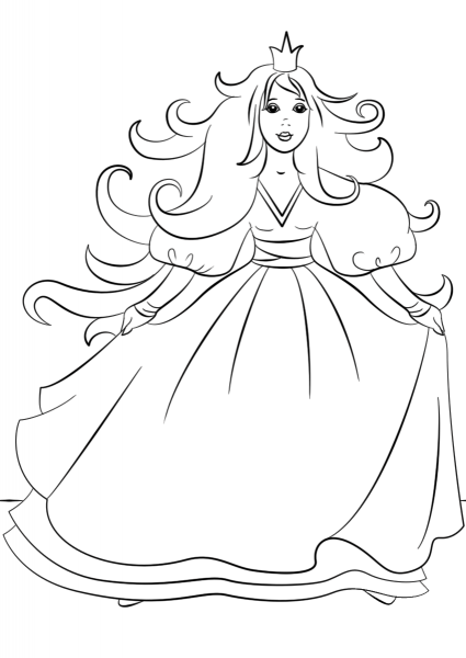 Gorgeous Princess coloring page image