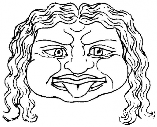 Gorgon showing his Tongue  coloring page image