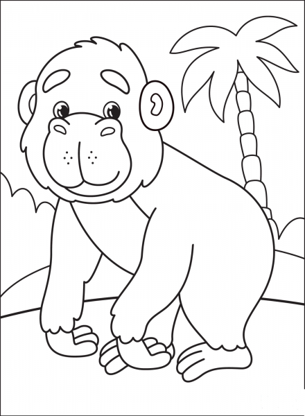 Gorilla coloring page image