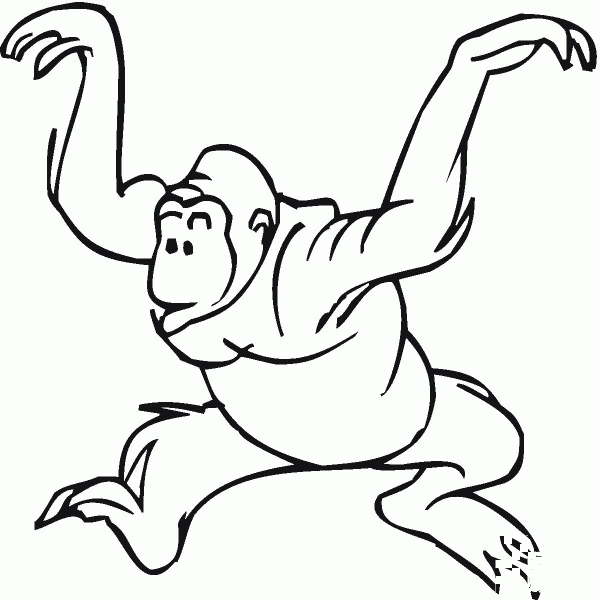 Gorilla Dance coloring page image
