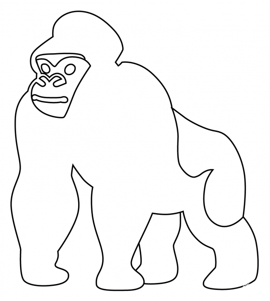 Gorilla Emoji coloring page image
