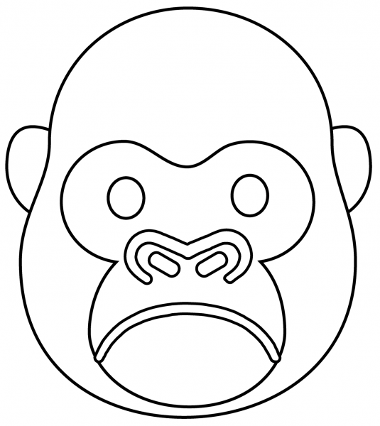 Gorilla Emoji coloring page image