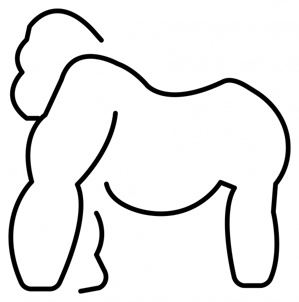 Gorilla Emoji coloring page image