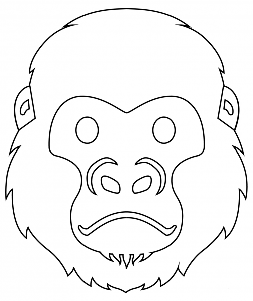 Gorilla Emoji coloring page image