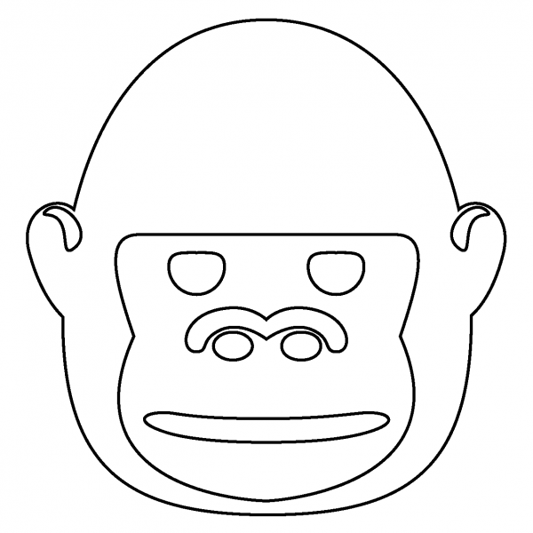 Gorilla Face Emoji coloring page image