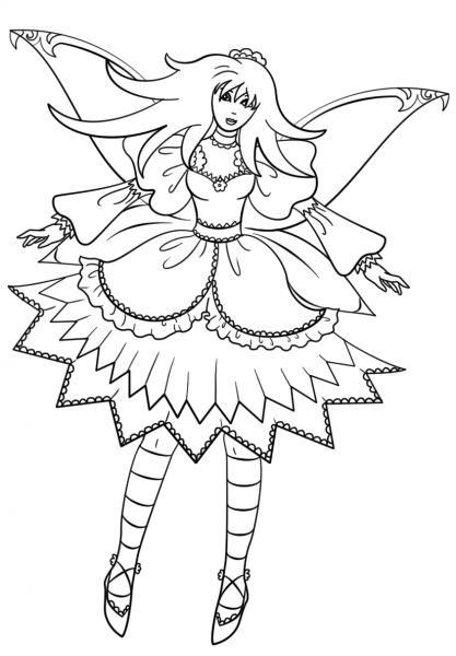 Goth Fairy coloring page image