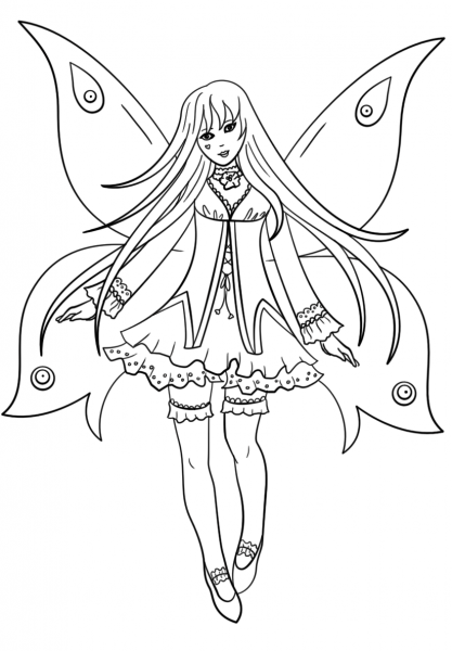 Goth Fairy coloring page image