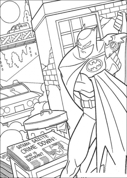 Gotham’s Crime Down  coloring page image