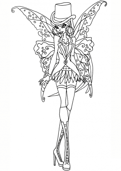 Gothic Flora coloring page image