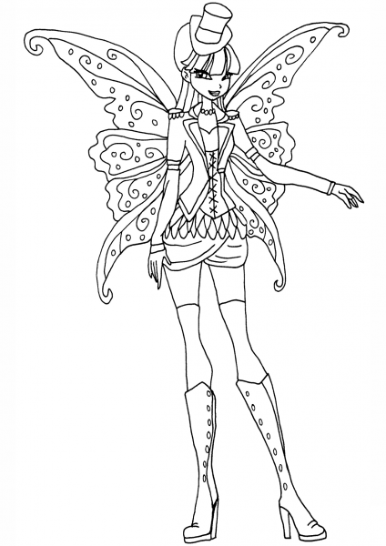 Gothic Musa coloring page image