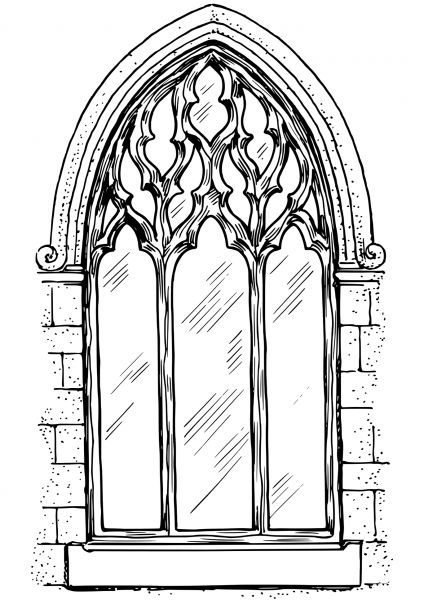 Gothic Window Arch coloring page image