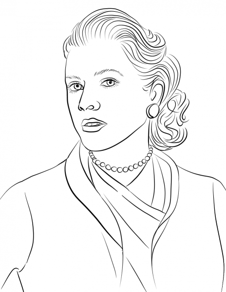 Grace Kelly coloring page image