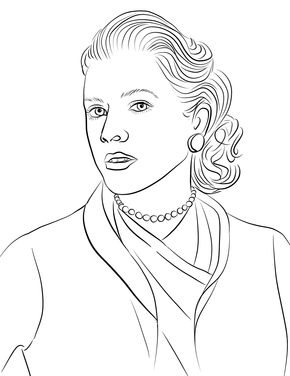 Grace Kelly coloring page - ColouringPages