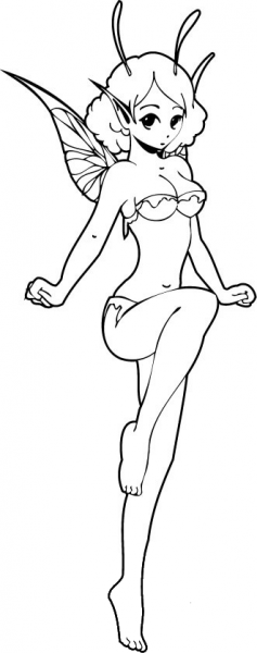 Gracious Elf Girl coloring page image