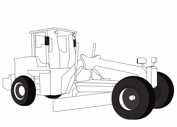 Grader Machine coloring page image