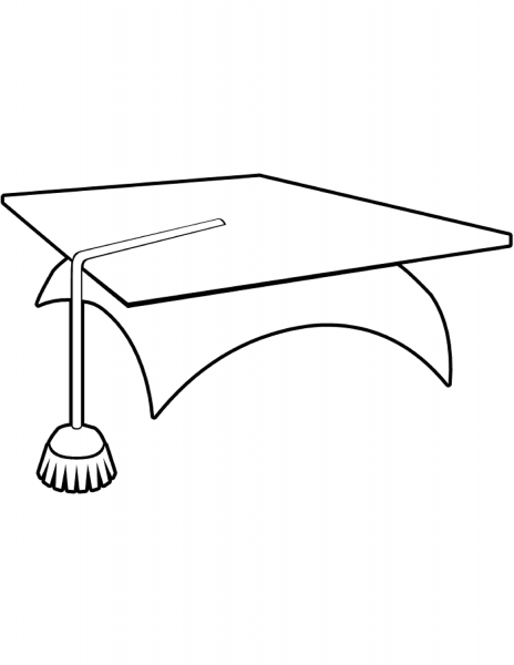 Graduate Cap coloring page image
