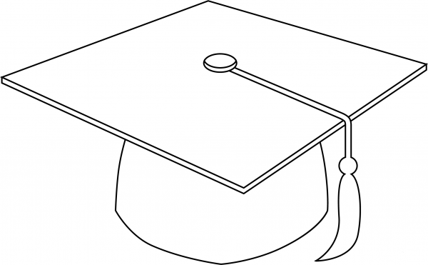 Graduation Cap coloring page image