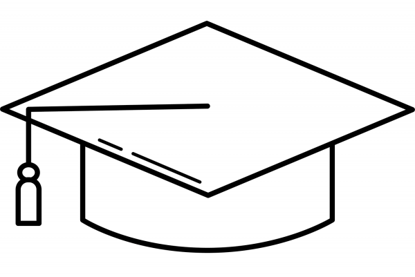 Graduation Cap coloring page image