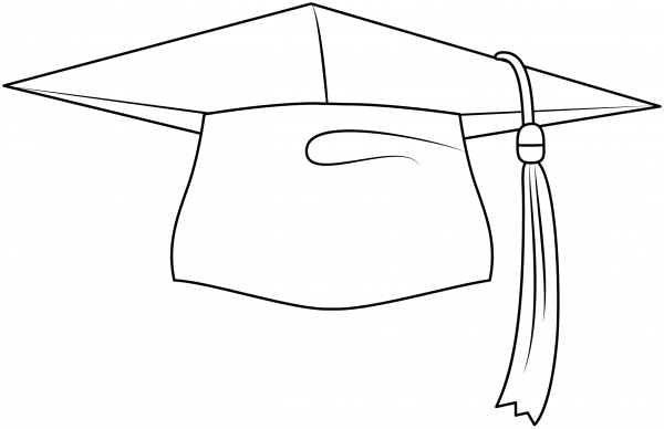 Graduation Cap coloring page image