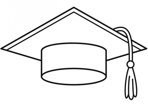 Graduation Cap coloring page image