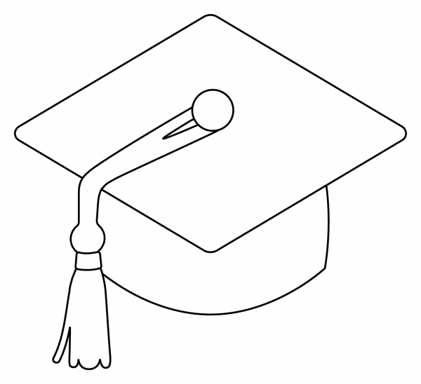 Graduation Cap Emoji coloring page image